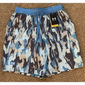 Under Armour Expanse Boardshorts UPF 40 Grey Blue Camo Men's Size Medium NEW